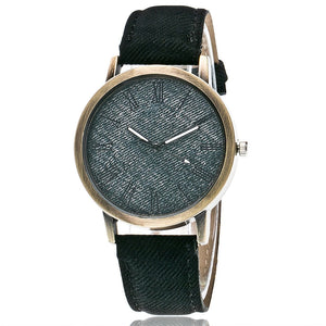 Fashion Stainless Steel Case Leather Strap Watch