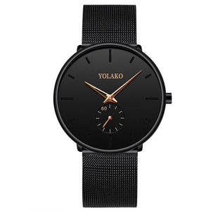 Casual Leather Stainless Steel Watch