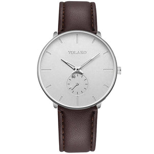 Casual Leather Stainless Steel Watch