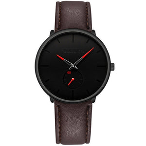 Casual Leather Stainless Steel Watch