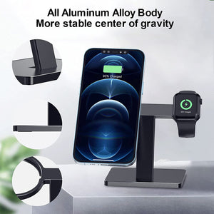 Aluminum 2 in 1 Wireless Charger Stand & Phone Holder
