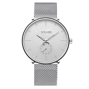 Casual Leather Stainless Steel Watch