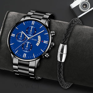 Fashion Stainless Steel Watch & Bracelet